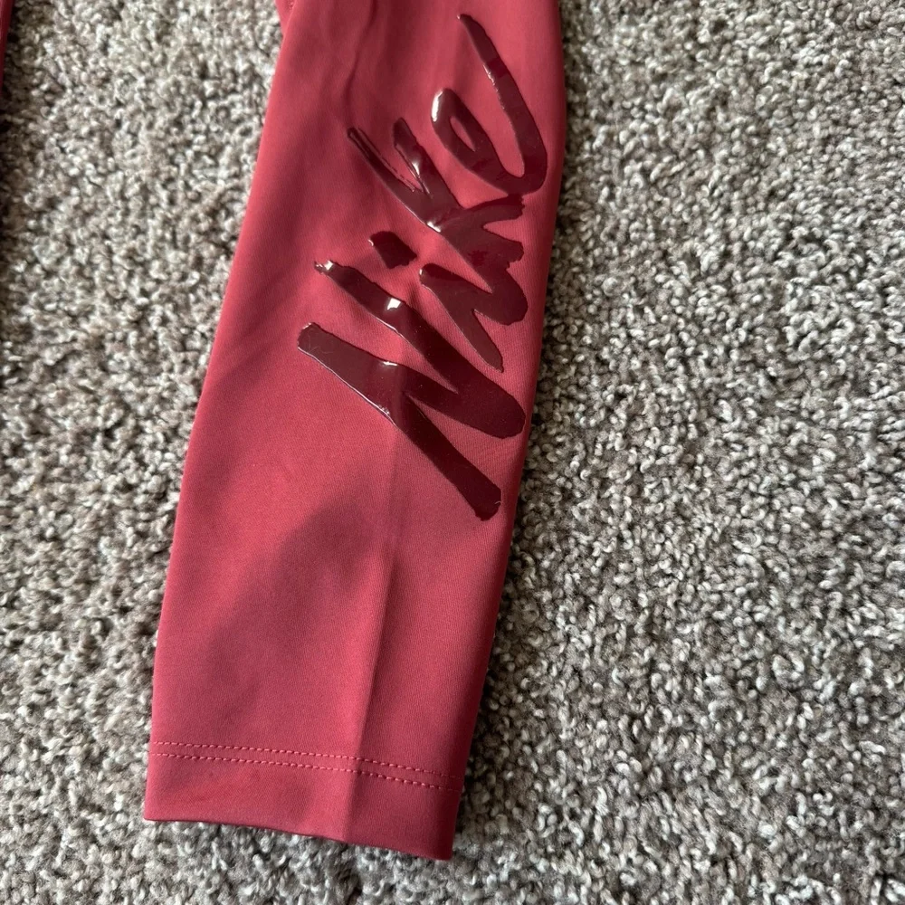 NIKE Dri Fit Epic Luxe‎ Running Tights Size M Red 7/8
